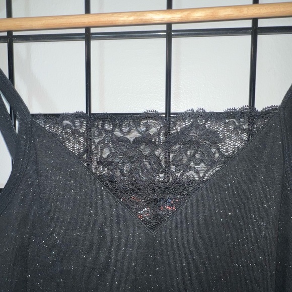 Harley Davidson Sparkle Tank with lace trim. Medium - Picture 2 of 5